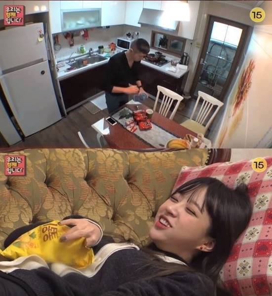 휴가 나온 동생 부려먹는 EXID 하니 ㅋㅋ.JPG | 인스티즈