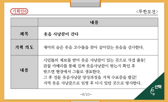 [무한도전] 2015 가을 특별기획전 프로그램 기획안 10 | 인스티즈