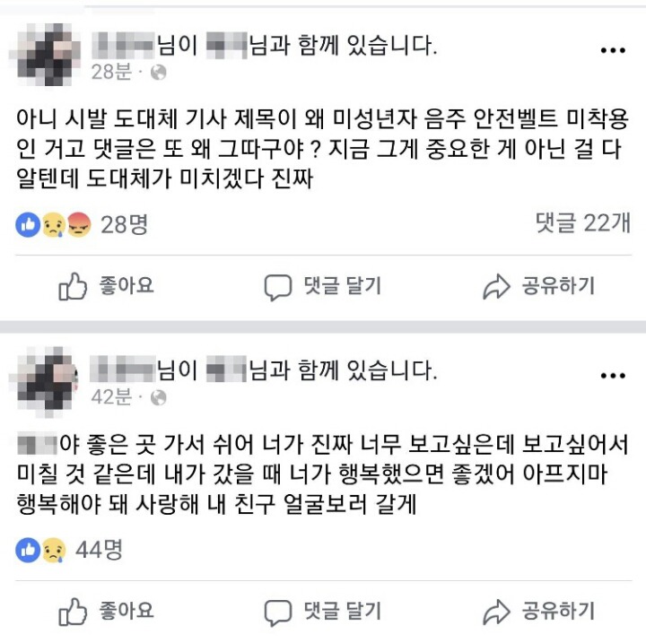 안성 미성년자 교통사고 참사 지인...도넘은 악플에 분노.jpg | 인스티즈