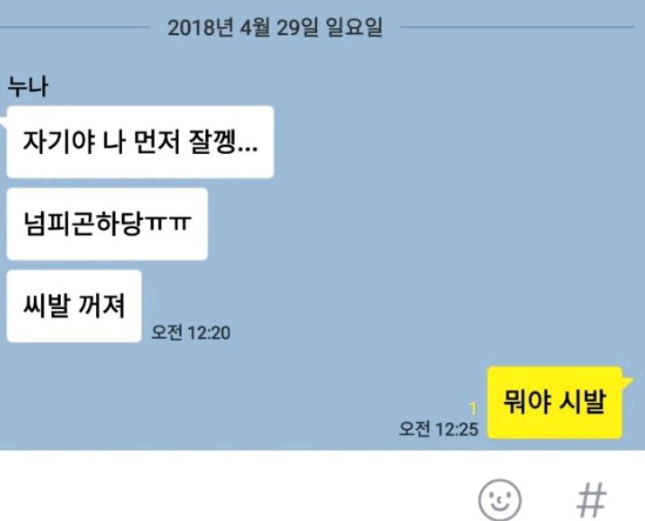 남친한테 보낼 톡을 동생한테 보냄 | 인스티즈